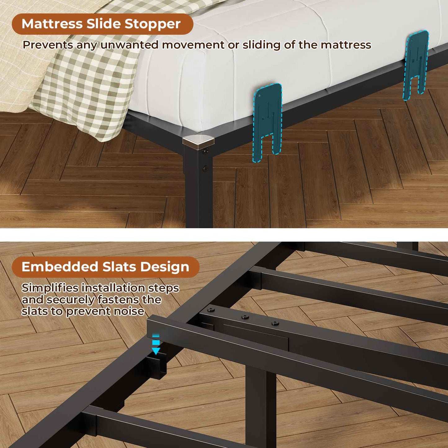 DICTAC | Corner Bed Frame with Storage Drawers, LED Lights & Charging Station, Upholstered Daybed (Oak Gray)