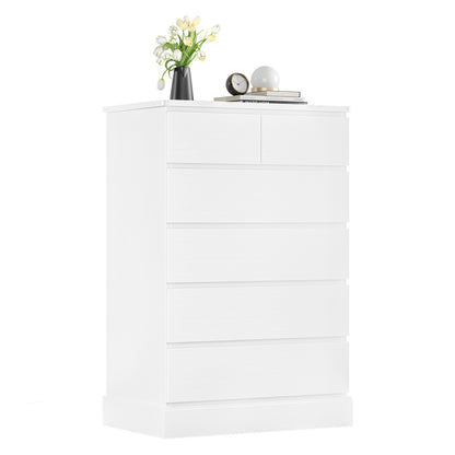 DICTAC | 43.9" Tall Dresser with 6 Drawers, Modern Vertical Chest of Drawers for Bedroom, Narrow Wood Storage Cabinet for Closet, Hallway & Small Spaces (Black/White)