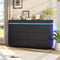 DICTAC | 6 Drawer Dresser with Sliding Top, LED Lights & Charging Station, Wide Black Storage Dresser for Bedroom