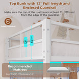 DICTAC | Twin Loft Bed with L-Shaped Desk, Storage Shelves, Coat Rack & Charging Station, LED Metal Loft Bed