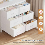 DICTAC | Loft Bed with L-Shaped Desk, Storage Drawers, Shelves & Charging Station, LED Metal Loft Bed (Twin/Full, White)