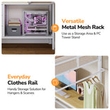 DICTAC | Loft Bed with L-Shaped Desk, Charging Station, LED Lights, Storage Shelves & Drawers - White
