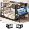 DICTAC | Bunk Bed with Desk, 5 Storage Drawers, Shelves, LED Lights & Charging Station