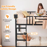 DICTAC | Bunk Bed with Desk, 5 Storage Drawers, Shelves, LED Lights & Charging Station