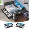 DICTAC | Corner Bed Frame with Gaming Desk, 4 Drawers & Charging Station - Black