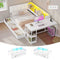 DICTAC | Corner Bed Frame with Gaming Desk, 4 Drawers & Charging Station - White