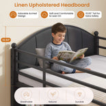 DICTAC | Twin Low Loft Bed with 8 Storage Drawers, 4 Bookshelves, LED Lights & Play Space for Kids