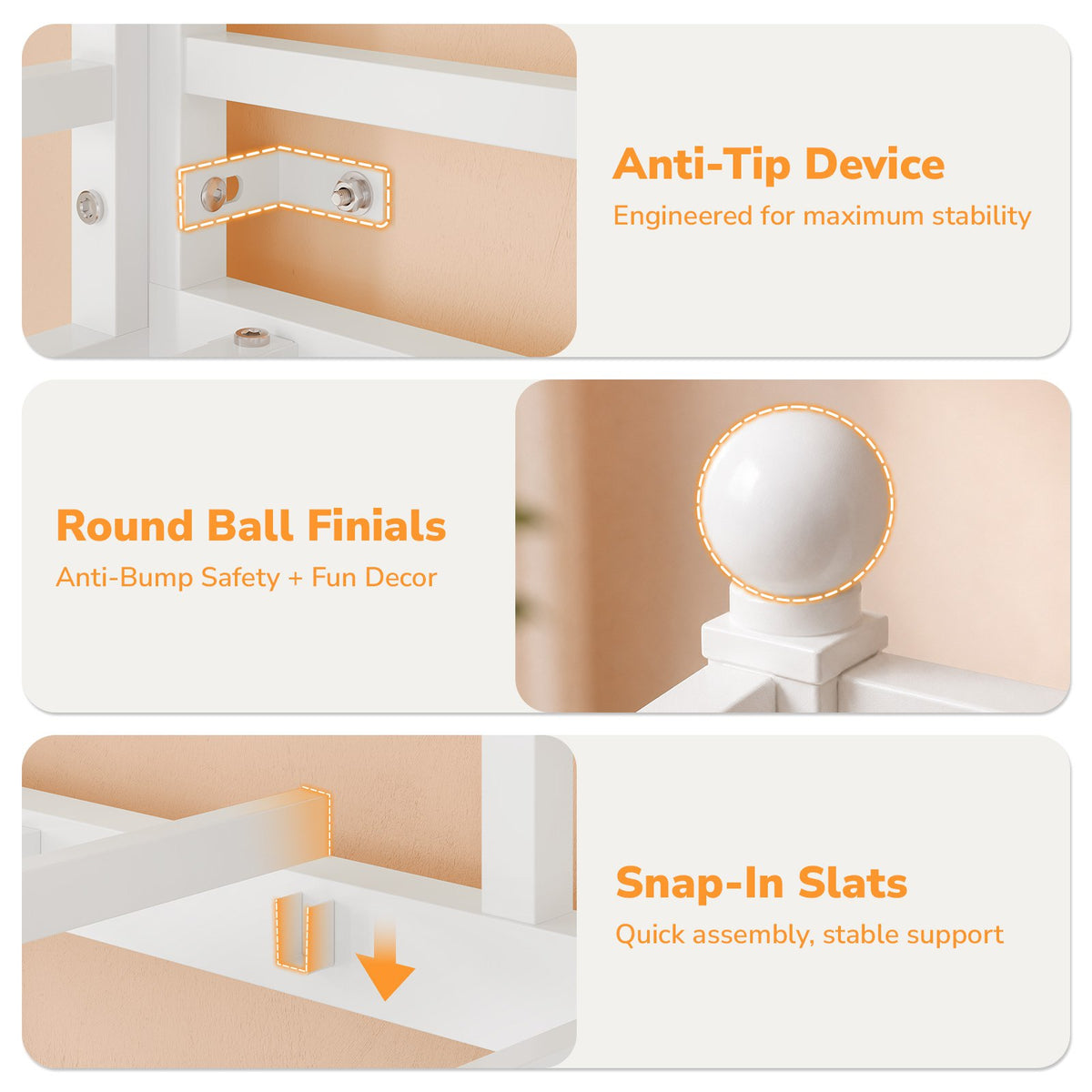 DICTAC |  Low Bunk Bed with Stairs, 3 Storage Drawers, LED Lights, Sliding Charging Station & Play Curtain