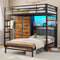 DICTAC L-Shaped Bunk Bed with 8 Storage Drawers, LED Lights, Charging Station & Storage Headboard