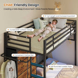 DICTAC L-Shaped Bunk Bed with 8 Storage Drawers, LED Lights, Charging Station & Storage Headboard