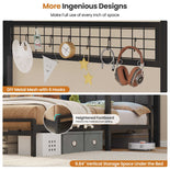 DICTAC L-Shaped Bunk Bed with 8 Storage Drawers, LED Lights, Charging Station & Storage Headboard