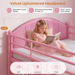 DICTAC | Twin Low Loft Bed with 8 Storage Drawers, 4 Bookshelves, LED Lights & Play Space for Kids