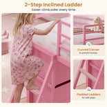 DICTAC | Twin Low Loft Bed with 8 Storage Drawers, 4 Bookshelves, LED Lights & Play Space for Kids
