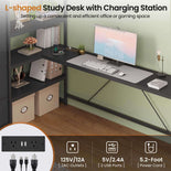 DICTAC | Twin Loft Bed with Storage Stairs, L-Shaped Desk, LED Lights & 8 Drawers for Kids and Teens