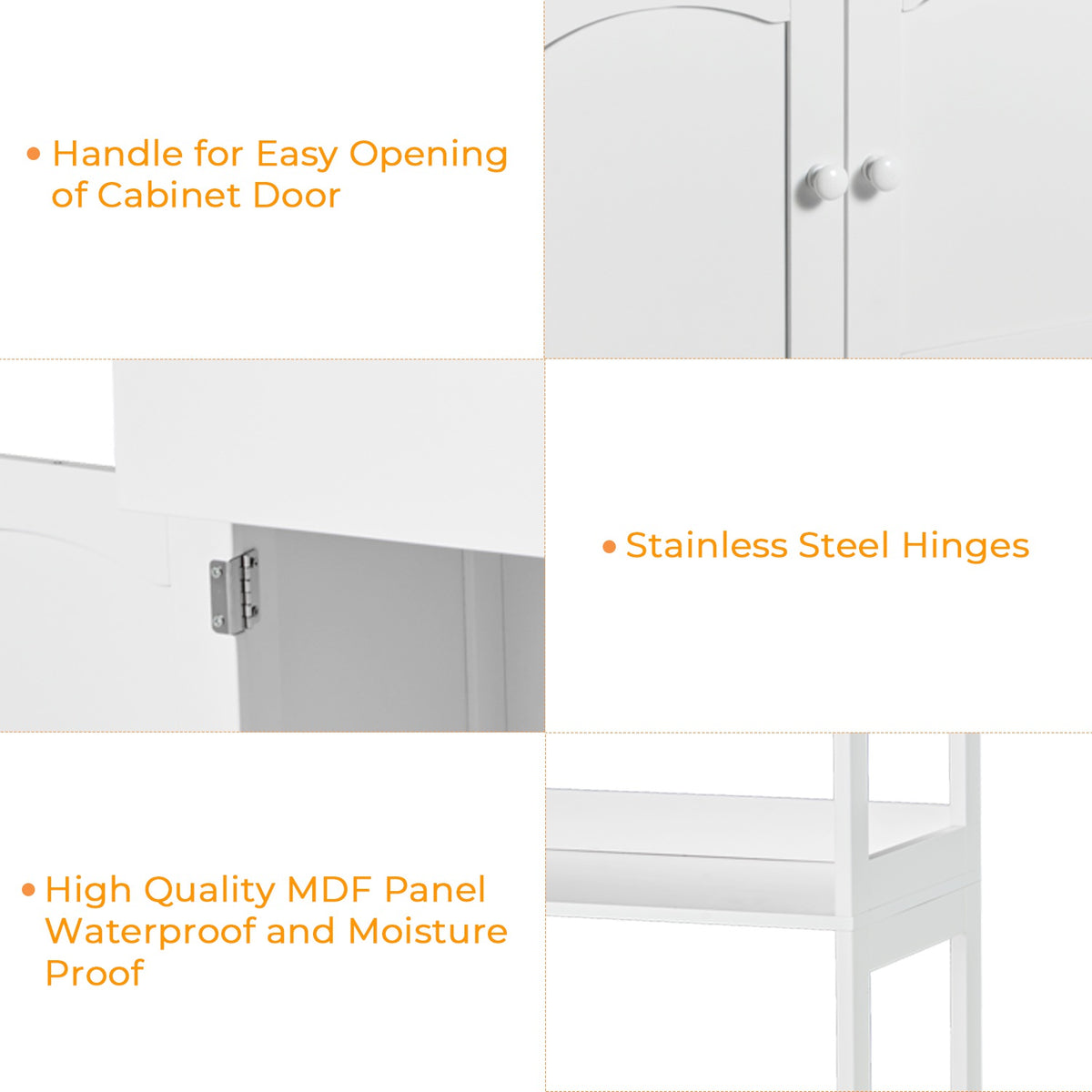 DICTAC | 64'' Tall Kitchen Pantry Storage Cabinet with Shelves & Drawer, Freestanding Microwave Stand and Bathroom Storage Organizer for Kitchen, Living Room & Home Office, White