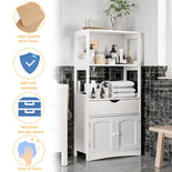 DICTAC | 64'' Tall Kitchen Pantry Storage Cabinet with Shelves & Drawer, Freestanding Microwave Stand and Bathroom Storage Organizer for Kitchen, Living Room & Home Office, White